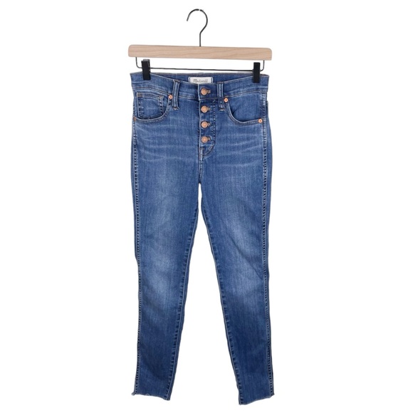 Madewell 10" High Rise Skinny Button Fly Denim Jeans Women's Size 25 - Picture 1 of 8
